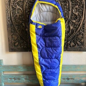 Bass Pro Shops Kids Mummy Sleeping Bag Blue Yellow